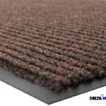 "Brown Ribbed Needle Punch Entrance Mat with PVC Backing"