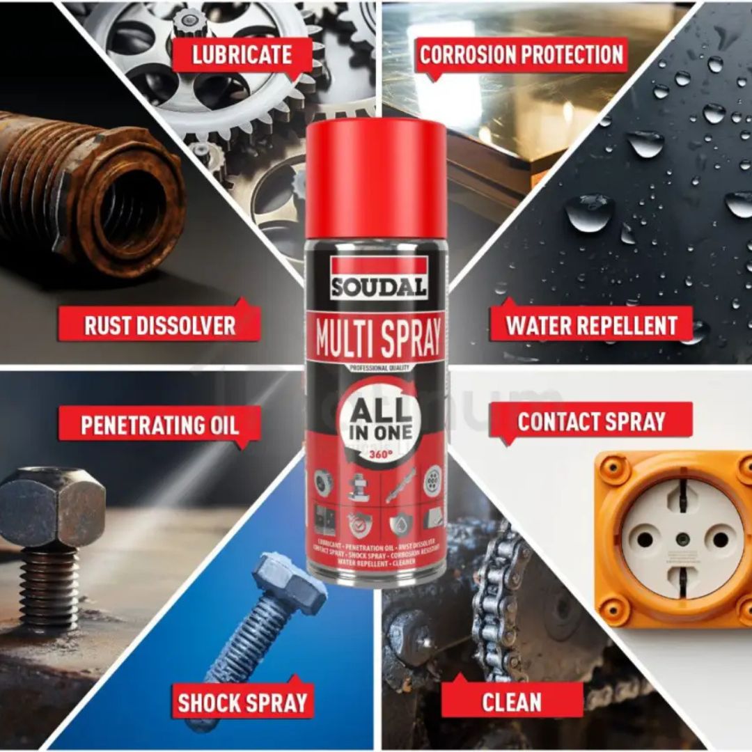 Soudal Multi Spray 360 (200ml) – All-in-One Lubricant & Cleaner - Image 3