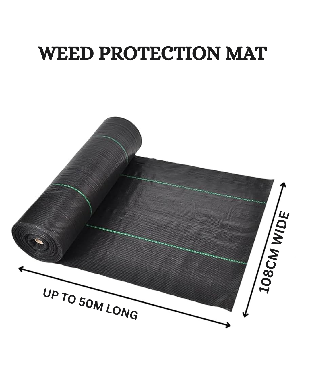 Heavy Duty Weed Control Membrane 108cm x 50m Ground Cover Roll - Image 4