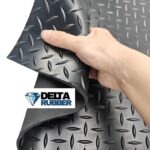 2m Wide 5mm Checker Plate Rubber Flooring Roll – Heavy Duty Industrial Rubber Flooring