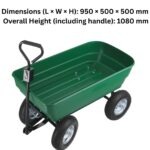 Heavy Duty 75L Garden Dump Cart Trolley Wagon – 200kg Capacity 4 Wheel Utility Garden Cart