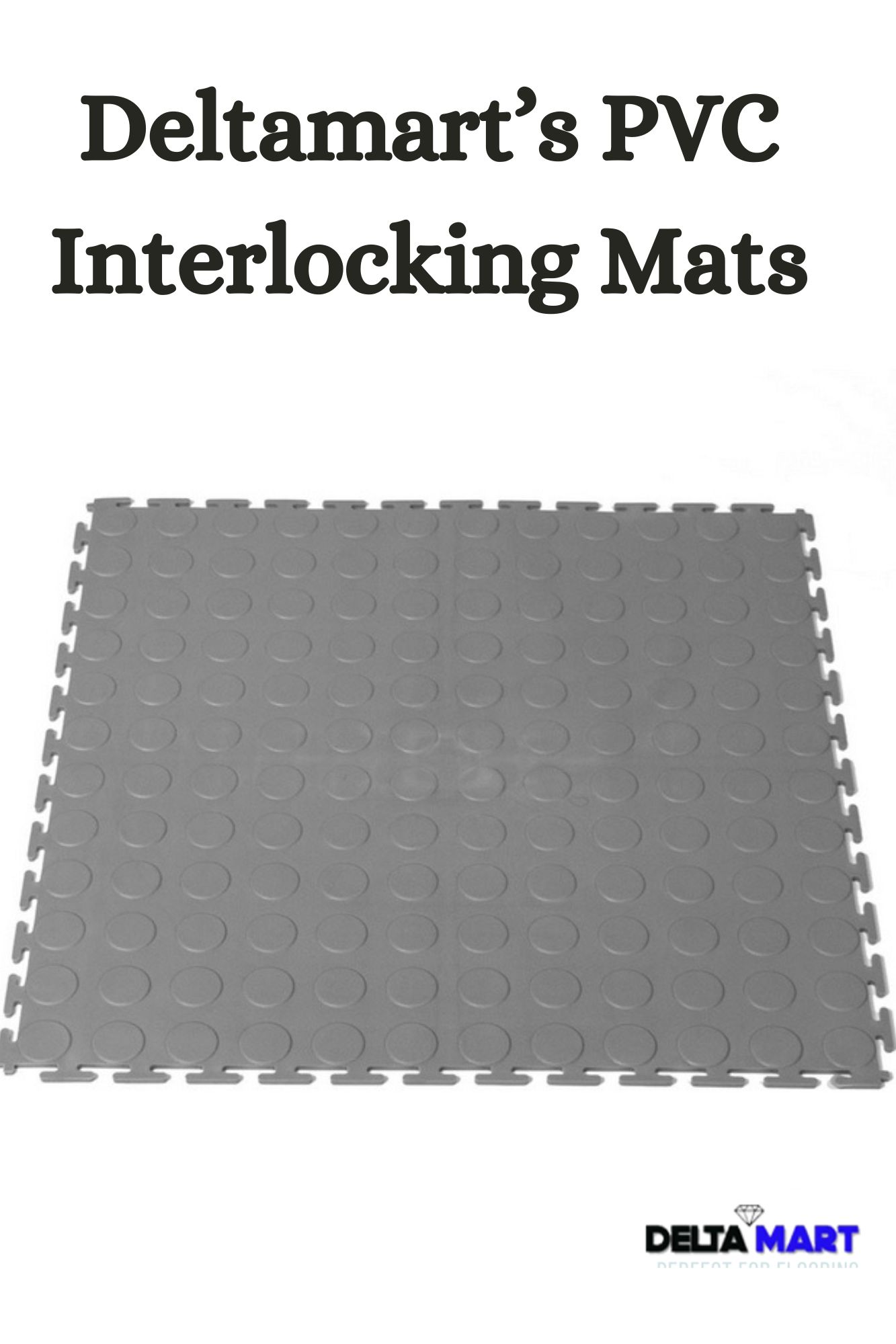 Grey Interlocking PVC Floor Tiles 460mm x 460mm x 5mm – Heavy Duty Coin Top