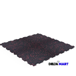 1m x 1m x 12mm Red Fleck Rubber Interlocking Gym Mats