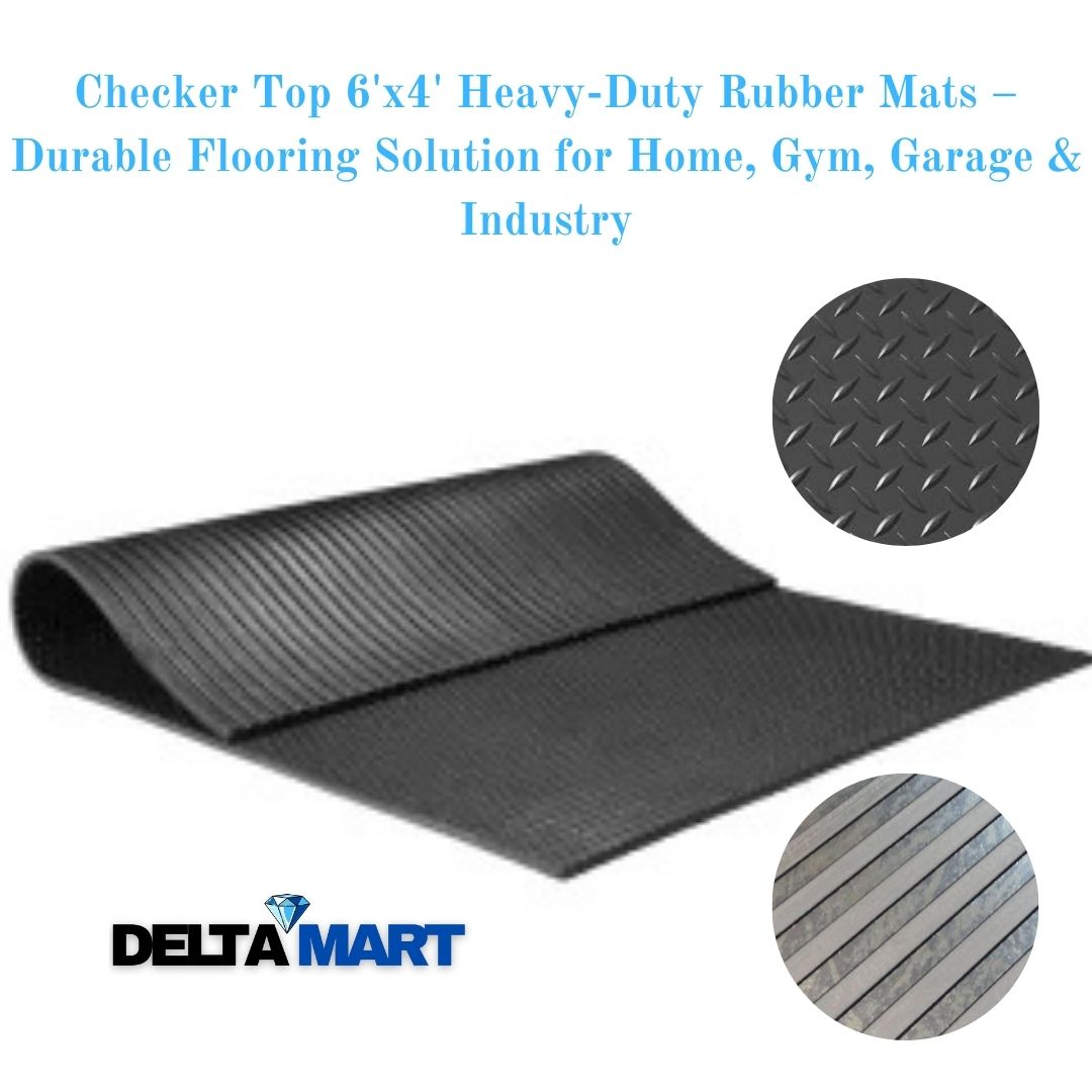 Checker Design Rubber Stable Mat 6ft x 4ft x 12mm – Heavy Duty Horse Flooring - Image 3
