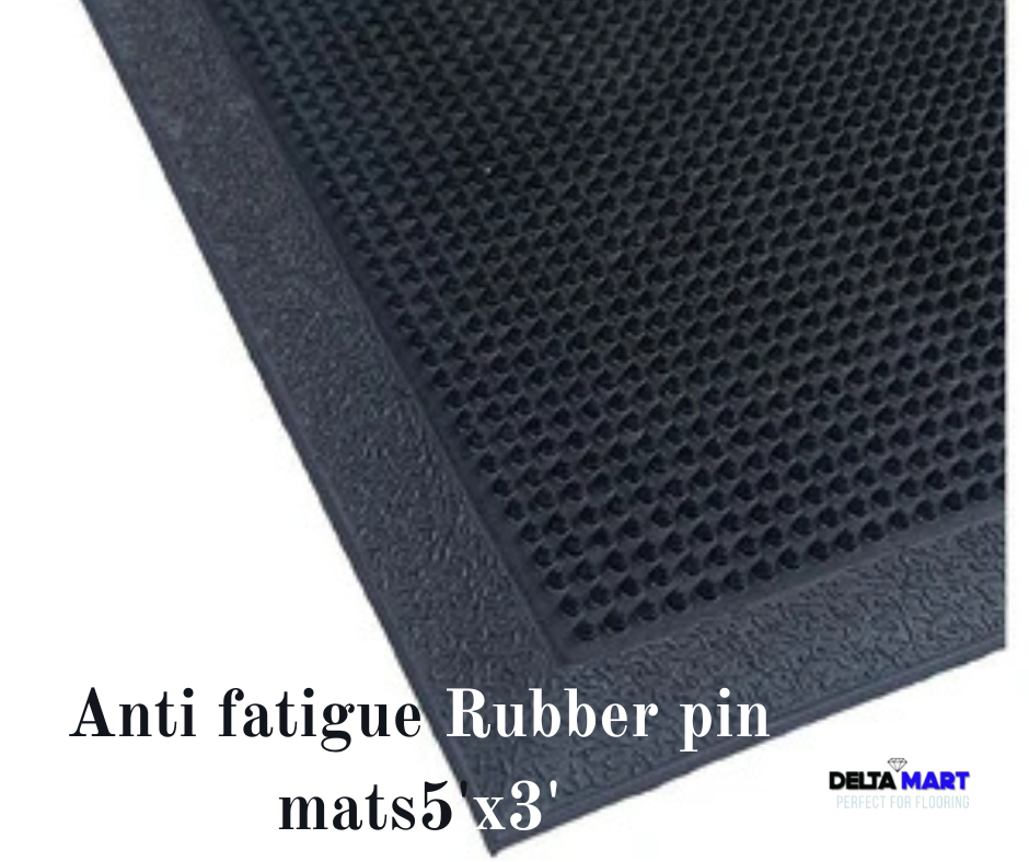 5ft x 3ft x 12mm Heavy Duty Rubber Pin Mat – Anti-Slip Entrance & Workplace Mat