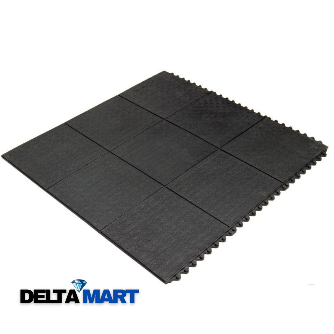 16mm Interlocking Rubber Gym Mat 3ft x 3ft – Plain Top