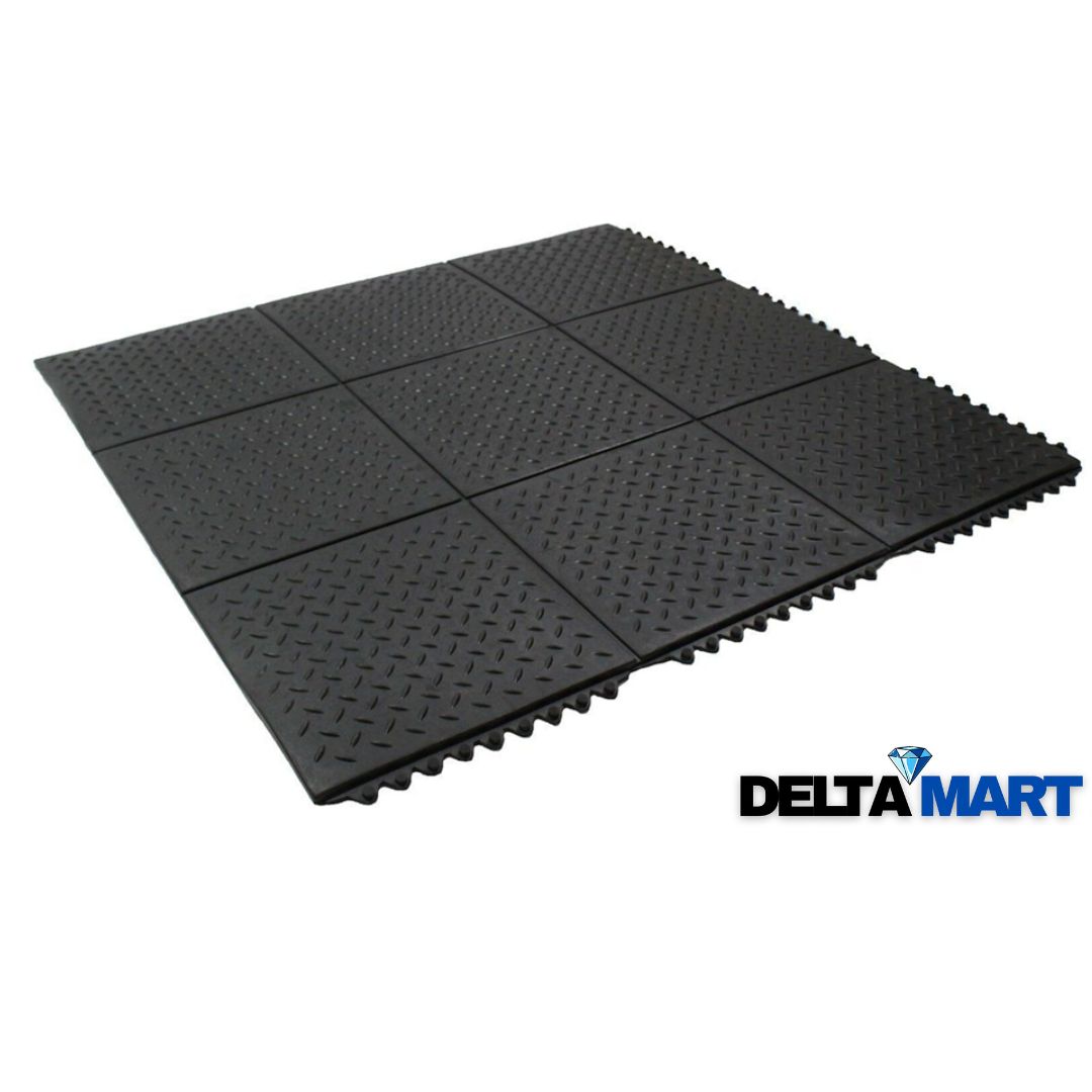 14mm Checker Plate Rubber Gym Mat 3ft x 3ft
