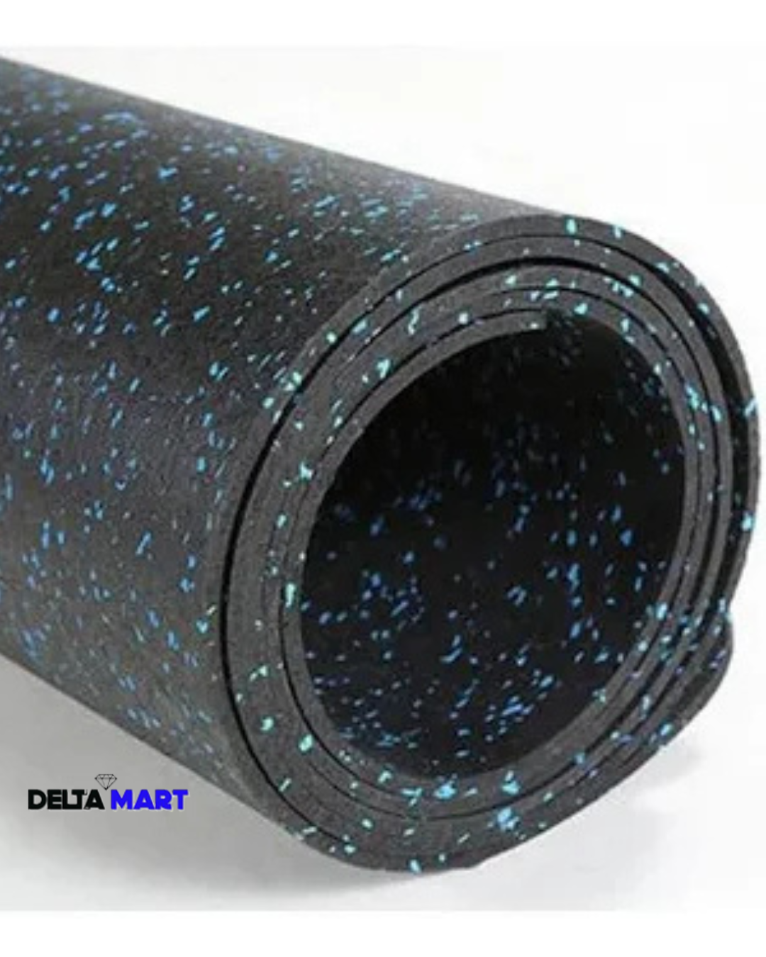Blue Flake Rubber Gym Flooring Roll 1.2m x 5m x 10mm