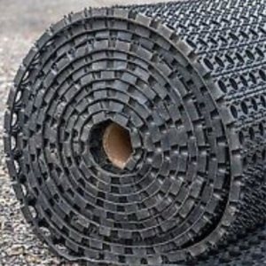 1m wide rubber grass protection mat roll with open-grid design