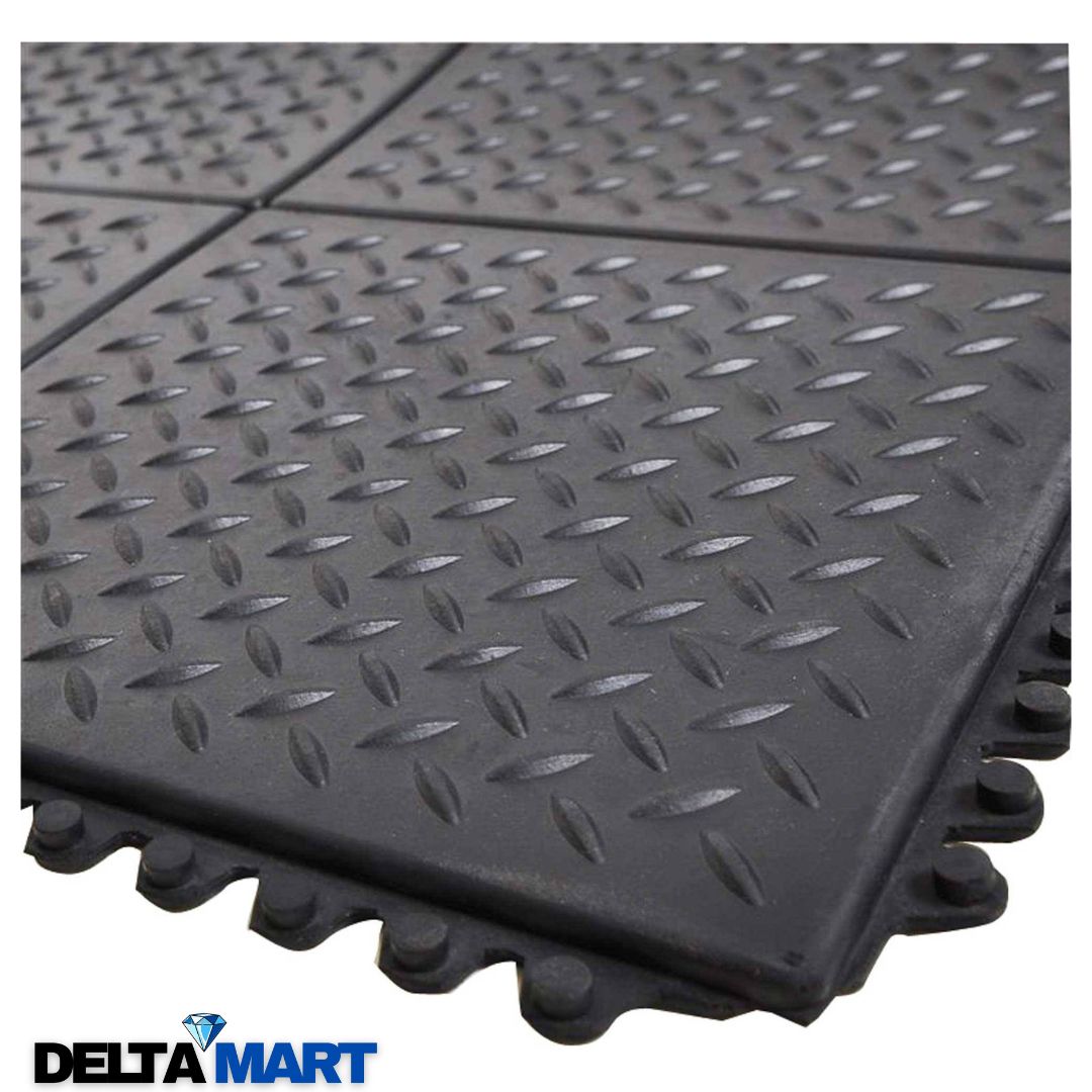 14mm Checker Plate Rubber Gym Mat 3ft x 3ft - Image 5