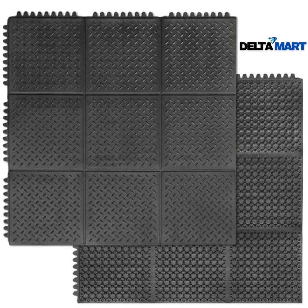 14mm Checker Plate Rubber Gym Mat 3ft x 3ft - Image 4