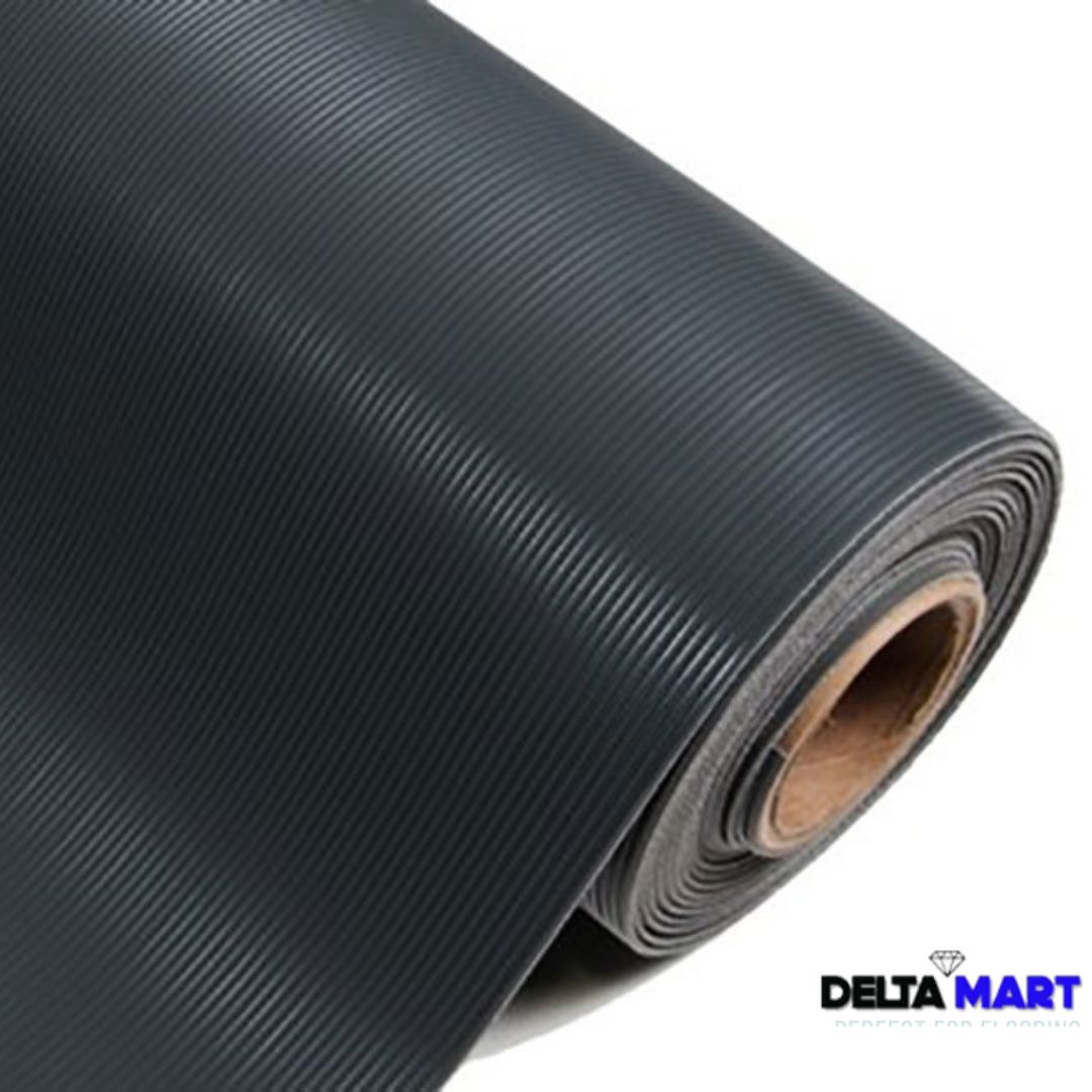 1m Wide Fine Ribbed Rubber Flooring Roll – 3mm Thick – Up to 20m Long - Image 4
