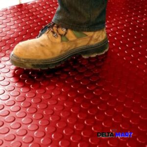 3mm Red PVC Coin Flooring Roll 1.2m – Easy-Clean Floor Covering