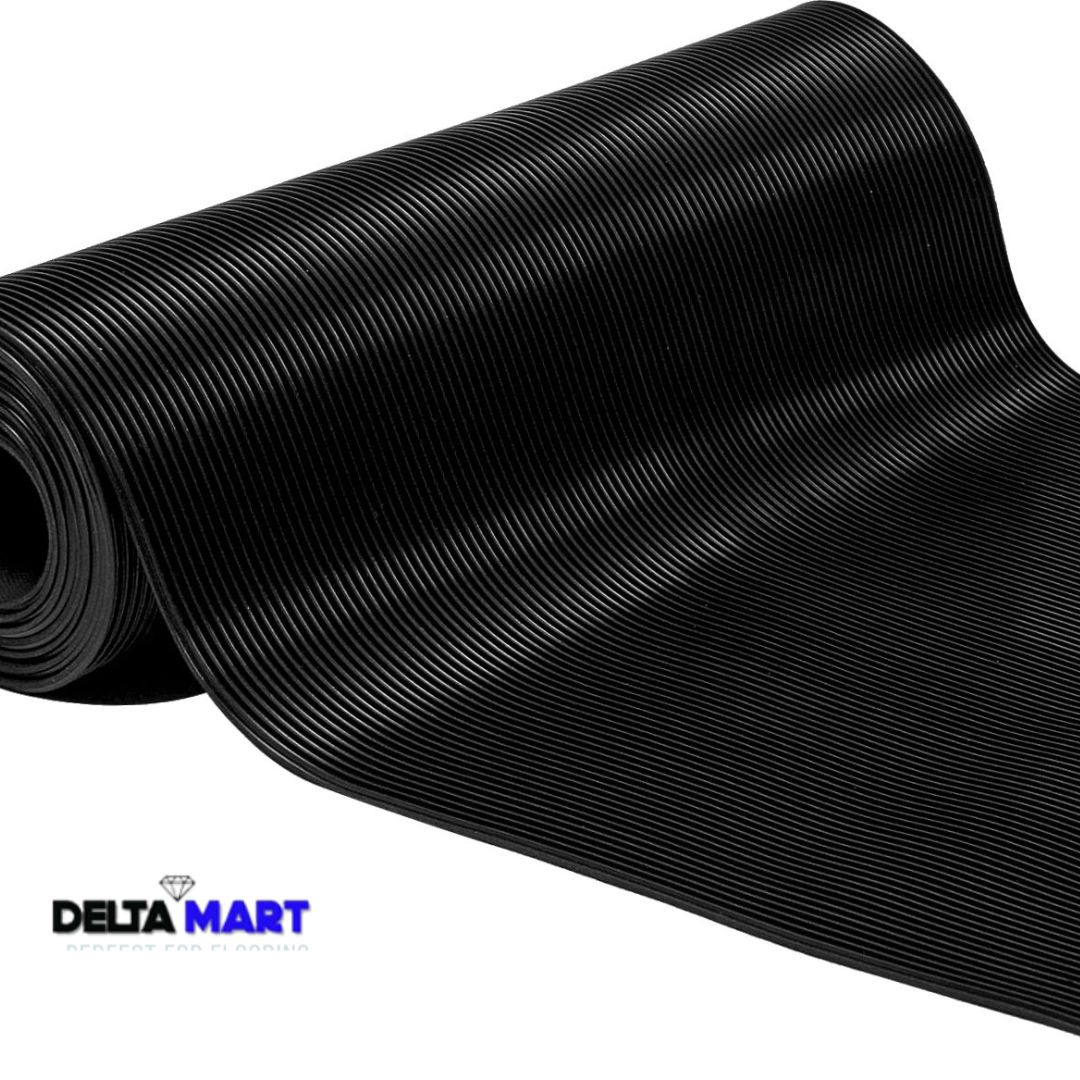 1m Wide Fine Ribbed Rubber Flooring Roll – 3mm Thick – Up to 20m Long - Image 5