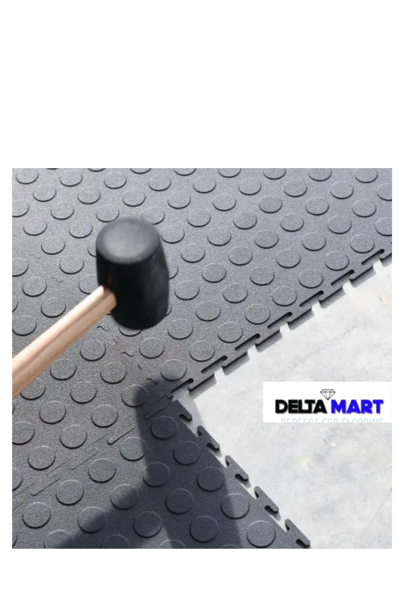Grey Interlocking PVC Floor Tiles 460mm x 460mm x 5mm – Heavy Duty Coin Top - Image 5