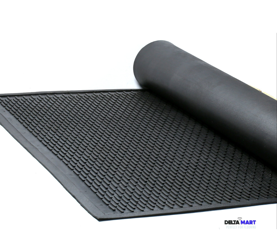 5ft x 3ft x 12mm Heavy Duty Rubber Scraper Mat – Anti-Slip Entrance & Industrial Mat