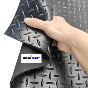 Checker Top Rubber Flooring Roll – 1.2m Wide x 3mm Thick | Up to 10m Long