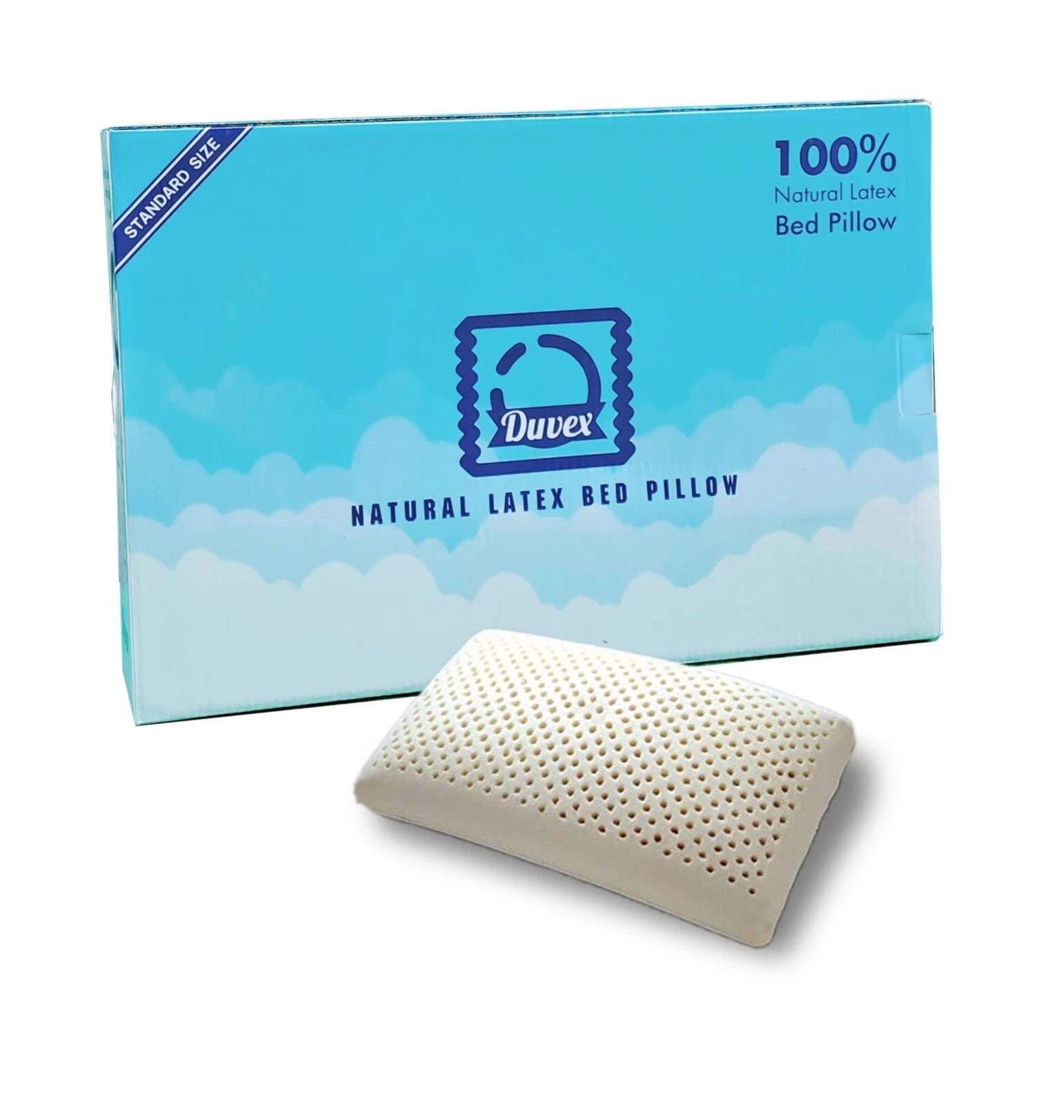 Premium Queen Natural Latex Pillow 70x40cm – Orthopedic Head & Neck Support