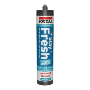 6 Pack – Soudal Ice White Stay Fresh Premium Sanitary Silicone (290ml each)